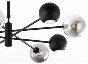 Lustră pe tijă Jupiter 1975 MOKA 4xGU10/10W/230V + 4xG9/10W/230V negru/crom