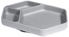 Farfurie pentru copii gri din silicon 16x25 cm – Kindsgut