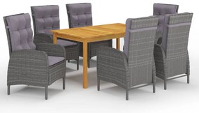 vidaXL Set mobilier pentru grădină, 7 piese, gri