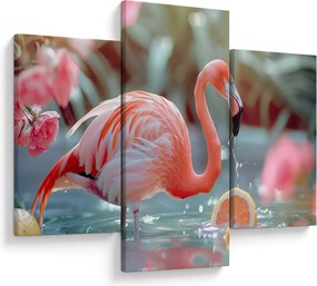 Tablou - Flamingo în iaz (90x60 cm)