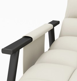 HOMCOM Fotoliu tapițat, fotoliu de alăptare, suport pentru picioare și spătar reglabile capacitate 120 kg 60 x 134 x 70 cm crem | Aosom Romania