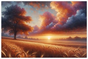 Tablou – Apus de soare pe câmp (90x60 cm)