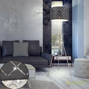 Lampadar elegant cu abajur din tesatura gri cu argintiu, Kidal 15228S1 GL