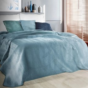 Cuvertură de pat decorativă de lux pe un pat albastru Lăţime: 200 cm | Lungime: 220 cm