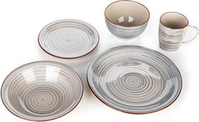 Set de masă ceramic SPIRAL GREY 30 piese