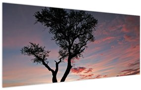 Tablou - Copac și nuanțe roșiatice (120x50 cm)
