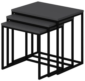 Masuta de cafea set (3 bucăți) Evia - Anthracite