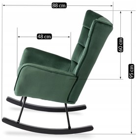 JAKS Fotoliu balansoar verde velur Jackson