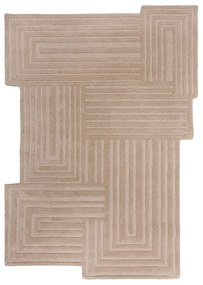 Covor bej țesut manual din lână 160x230 cm Zen Rectangles – Flair Rugs