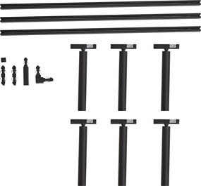 Sistem de iluminat cu șină modern negru cu 6 spoturi negre monofazate - Slimline Avery