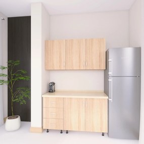 Bucatarie 120 cm Lungime, Material PAL 18mm, Culoare Sonoma, Blat termorezistent