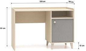 Birou Marla 120 cm - nisip deșert / palladium gri