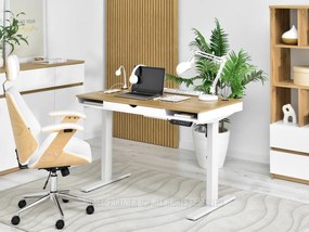 Masă PC Osto 120 (stejar alb + negru). 1109814