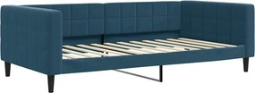 vidaXL Pat de zi, albastru, 100x200 cm, catifea