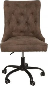 Scaun de birou elegant Victorian, microfibra maro vintage