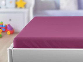 Cearsaf din jersey pentru patut EXCLUSIVE 60x120 cm visiniu