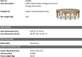 Masuta de cafea din aluminiu Gardini