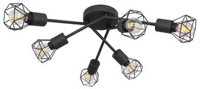 Plafoniera cu 6 spoturi design industrial XARA I negru