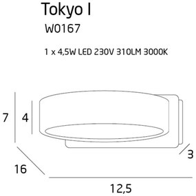 Aplica perete neagra-aurie Tokyo- W0167