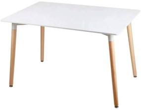 Set de sufragerie alb 1 + 2, masa BERGEN 100 + scaune BALI MARK