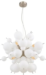 Lustra suspendata design modern UDO 6L nickel/alb