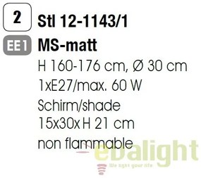 Lampadar / Lampa de podea stil clasic Kara Stl 12-1143/1 satin OR
