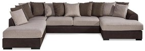 Colțar In Living 369Beige, Maro, 380x237x86cm, Picioare: Plastic