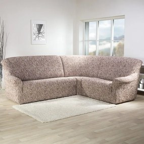 decoDoma Huse care se întind foarte bine 3D FUSTA bej colţar (l. 340 - 540 cm)