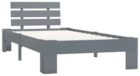 283166 vidaXL Cadru de pat, gri, 90 x 200 cm, lemn masiv de pin