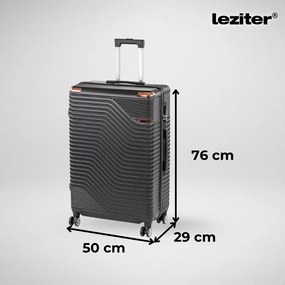 TraveLux Urban XVI gurulós bőrönd szett fekete