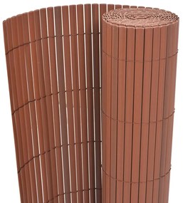 vidaXL Gard de grădină cu două fețe, maro, 90 x 300 cm, PVC