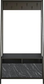 Mobilier hol DEVIN, negru, PAL melaminat/metal, 94x35x180 cm