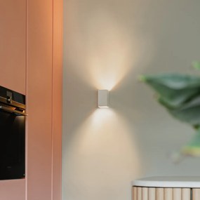 Lampa de perete pătrată de design alb - Sabbir