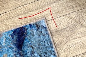 MIRO 51709.803 covor lavabil Absztrakció anti-alunecare - albastru / aur - SECUNDAR-COTATI PRODUSUL