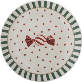 Farfurie albă pentru desert din gresie ø 16 cm cu model de Crăciun Yule – Bloomingville