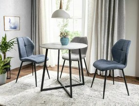 Masa rotunda de dining cu blat in decor marmura LUNA 90x90