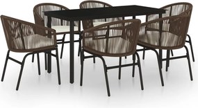 vidaXL Set de mobilier pentru grădină, 7 piese, maro