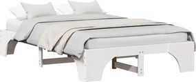 vidaXL Cadru de pat Alb 120 x 190 cm Lemn de pin masiv