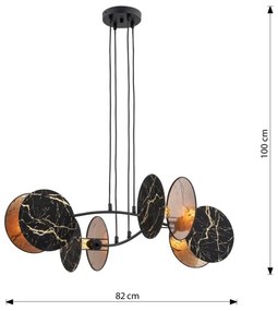 Lustră pe cablu MOTIF 4xE27/15W/230V negru/auriu