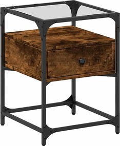 vidaXL Noptieră, stejar fumuriu, 40x40x55 cm, lemn compozit