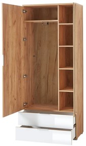 Dulap cu oglindă alb/aspect de lemn de stejar 84x196 cm Telde - Germania