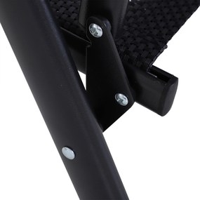 Outsunny Set 2 Scaune de Grădină Pliabile cu Brațe, Scaune pentru Prânz de Exterior din Metal și Texteline, pentru Terasă, Balcon, Curte, Interior și Exterior, 58x64x94cm, Negru | Aosom Romania