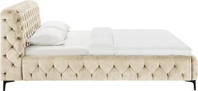 Pat elegant tapitat cu catifea Modern Barock 180x200cm, sampanie