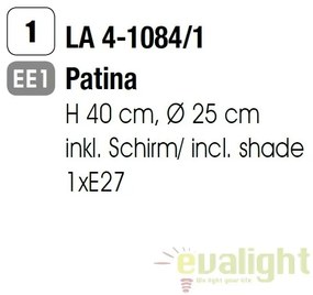 Veioza / Lampa de masa stil clasic H40cm Tonia LA 4-1084/1 Patina OR