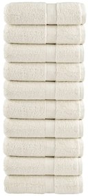 vidaXL Prosoape de baie premium SOLUND, 10 buc., crem, 30x30 cm, 600 g/m²