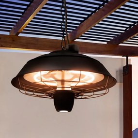 Încalzitor electric suspendat de terasa exterior cu iluminat si telecomanda IP44 Heat Vintage