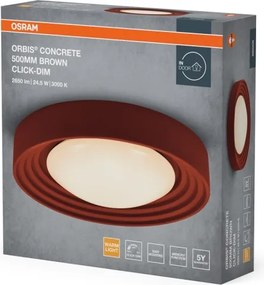 Plafonieră LED Osram ORBIS CONCRETE, dimmabilă, 24,5W/230V, Ø50 cm, maro/beton