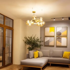 Lustră LED pe cablu Brilagi MILLA 15xG9/3W/230V auriu