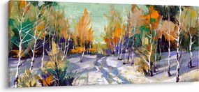 Tablou - Drum înzăpezit prin pădure (120x50 cm)