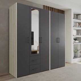 Dressing Malmo V3, Stejar Alb/Antracit, L 201 cm
